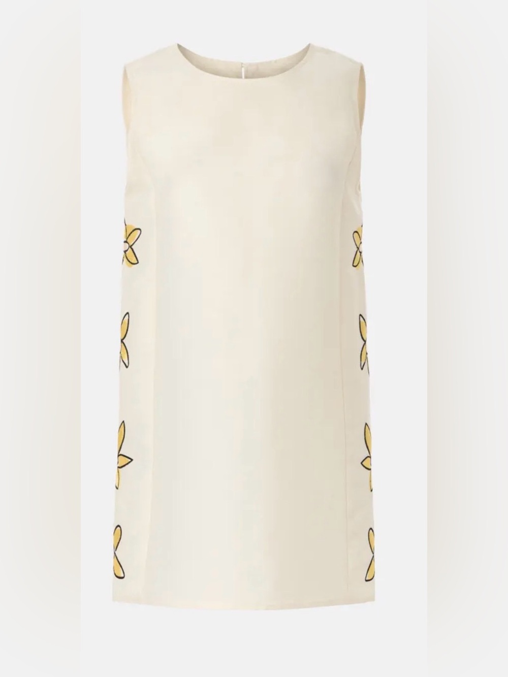 NWT Romy Size XS Cream Floral-Trim Midi Skirt